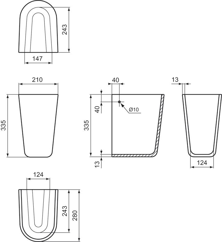 Eurovit Plus Halbsäule für Waschtisch, weiß V921101 - 2