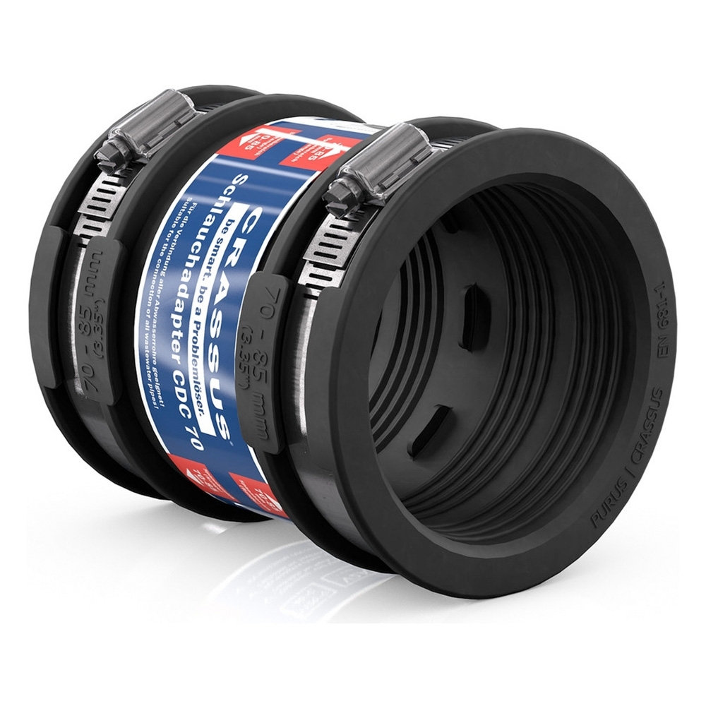 Schlauchadapter CDC 070 Typ 1 mit Innenlippe 70-85 mm Spezialverbinder für Abwasserrohre