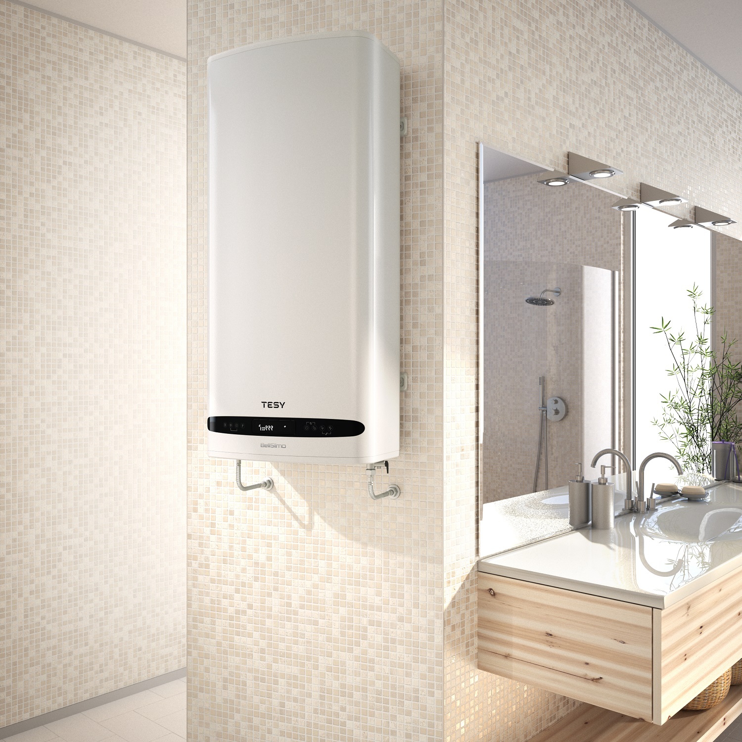 50L Elektro Warmwasserspeicher Boiler BelliSlimo Cloud Dry Wifi horizontal /vertikal - 4