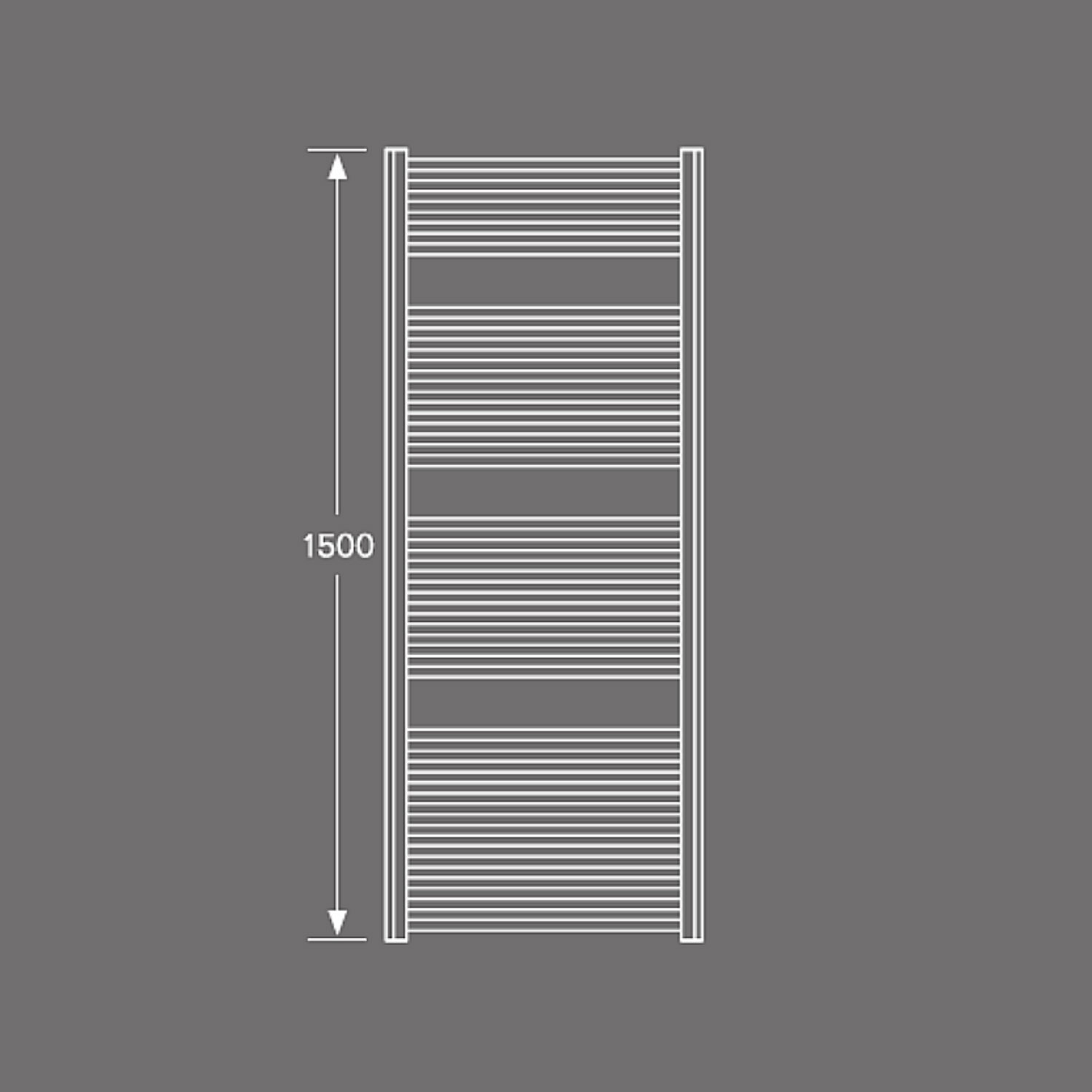Logatrend Therm direct E 1500x500 Badheizkörper rein elektrisch mit Regelung weiß - 2