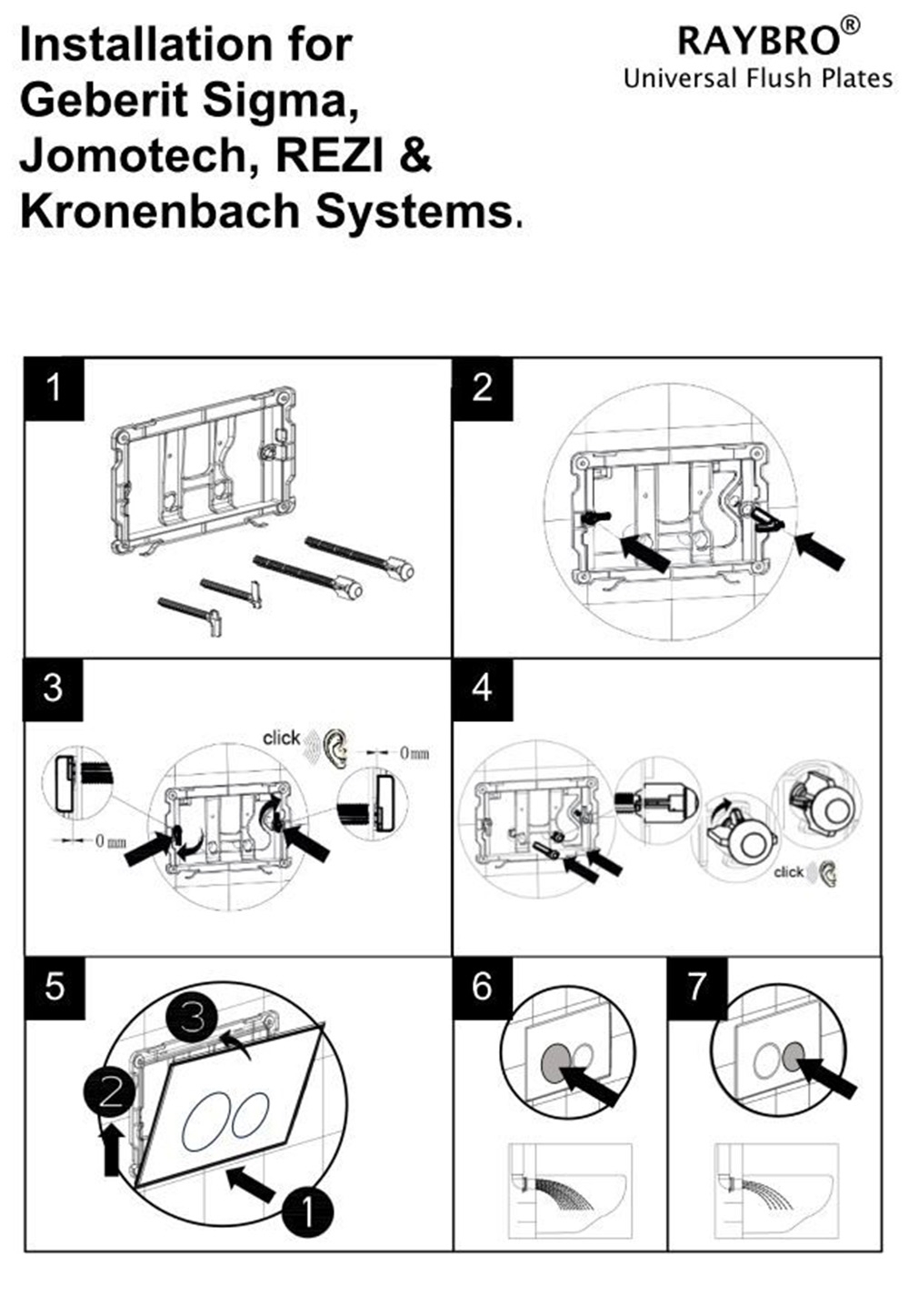 Mocha 15 Weiß Betätigungsplatte für Geberit DELTA, SIGMA, Kronenbach, JomoTech & PEZI - 5