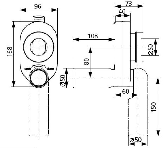 Urinal Absaugformstück Siphon - 2