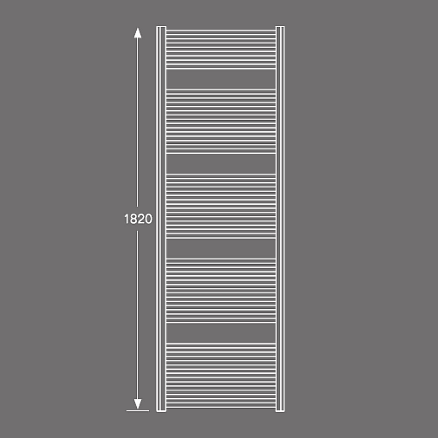 Logatrend Therm direct E 1820x450 Badheizkörper rein elektrisch mit Regelung weiß - 2
