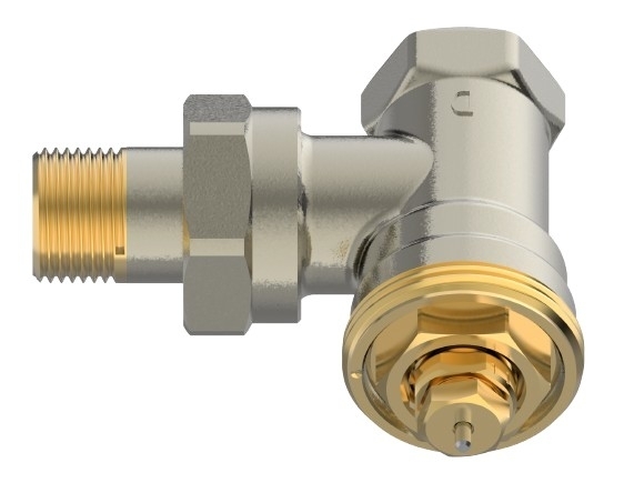 Heizkörperthermostatventil Mio 10 M30x1,5, R 3/8, Eckausführung, matt vernickelt - 2