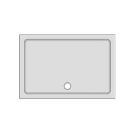 Duschwanne KSB 4 120x80x3,5 cm weiß, Ablauf