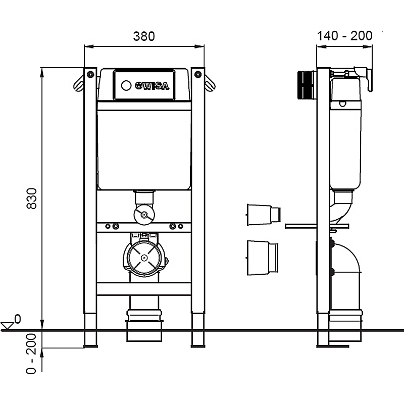 Excellent XT WC-SET Vorwandelement mit Tiefspül WC, Kantos, WC Sitz Element Höhe: 83 cm - 3