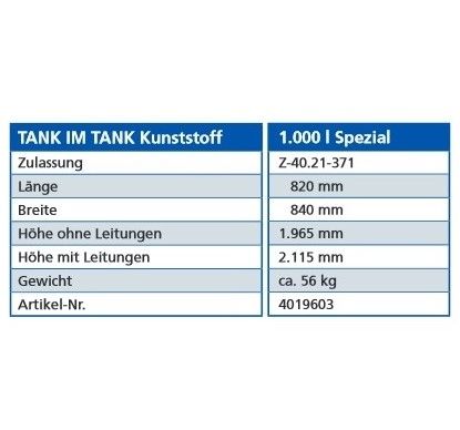 Tank im Tank 1000 Liter Spezial aus Kunststoff - 2