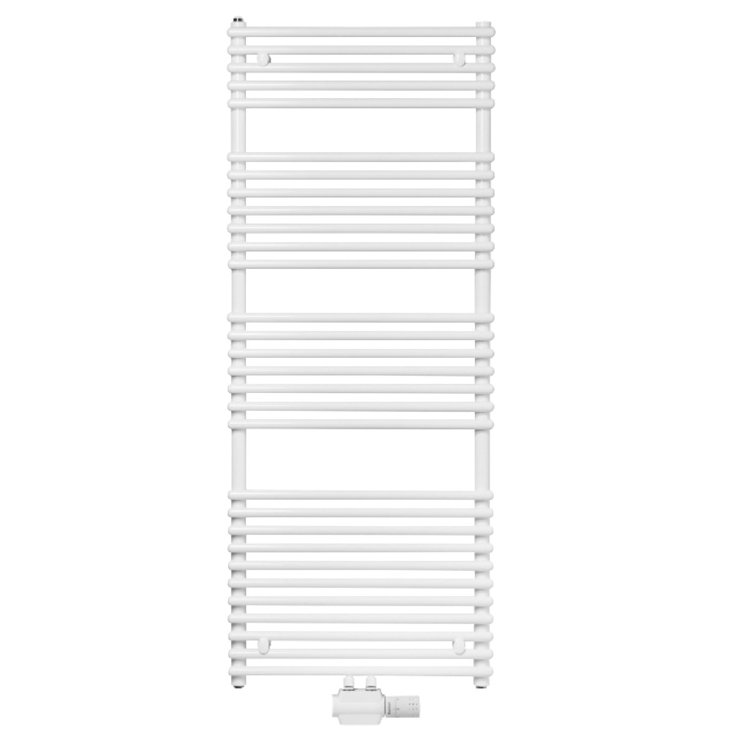 Logatrend Therm direct Q 1220x450 Badheizkörper Kreuzverbund, Mittenanschluss, weiß - 1