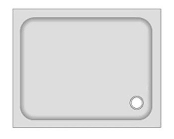 Duschwanne KSB 6 100x80x2,5 weiß, Ablauf - 1