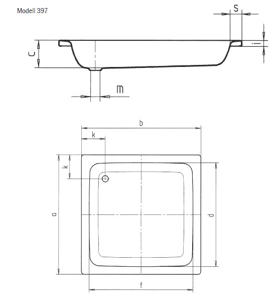 B-Ware ! Duschwanne Sanidusch 90 x 90 x 14 cm inkl. Träger, Ablaufgarnitur & Reparaturstift - 2