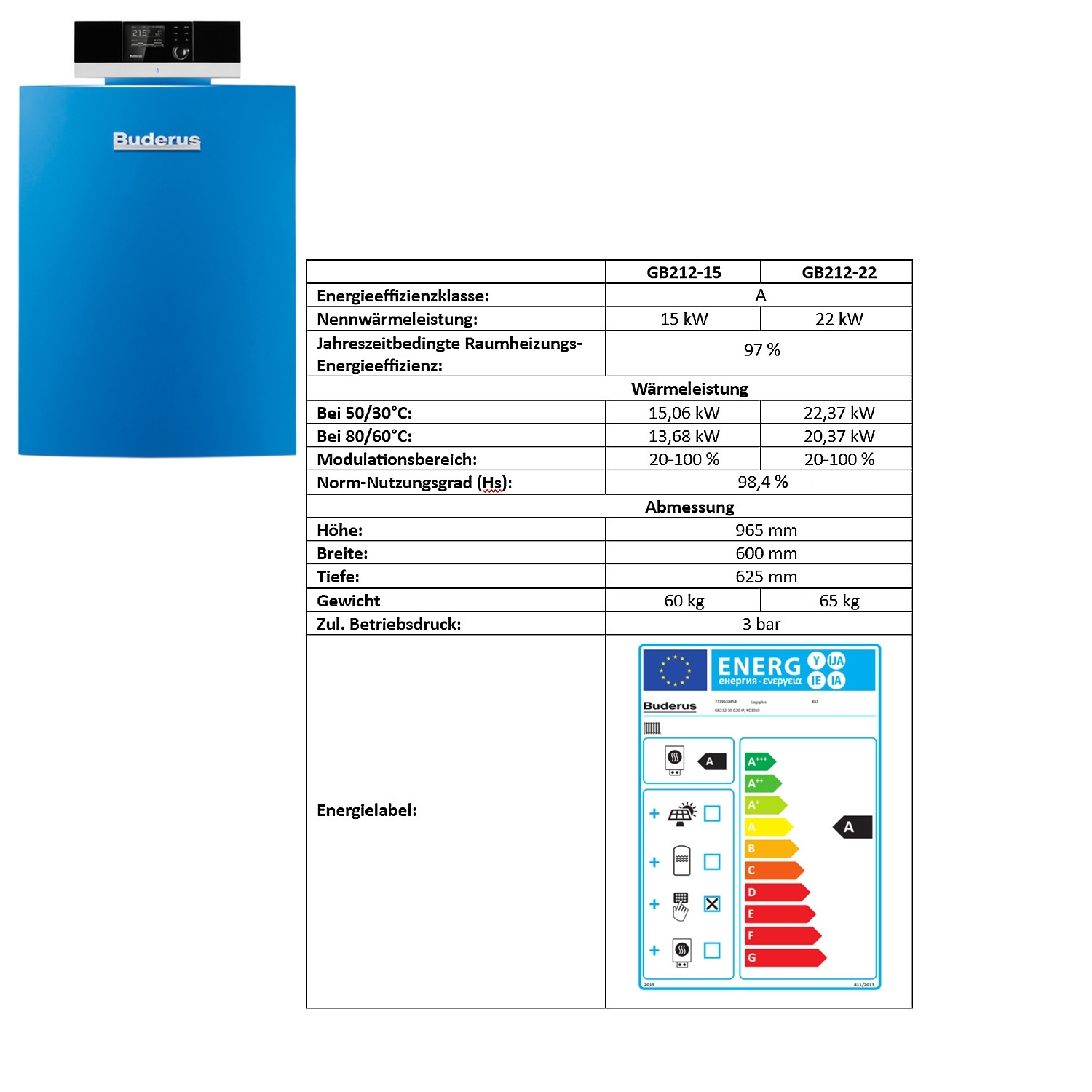 Logaplus GB212-22 kW Gas-Brennwert-Kessel inkl. Reglung RC310 + Zubehör - 3