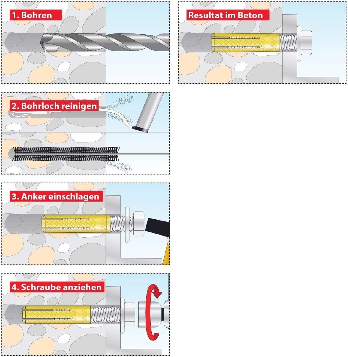 Messing Spreizdübel inkl. Schrauben - Sortiment Metrix Box 64 tlg. - 4
