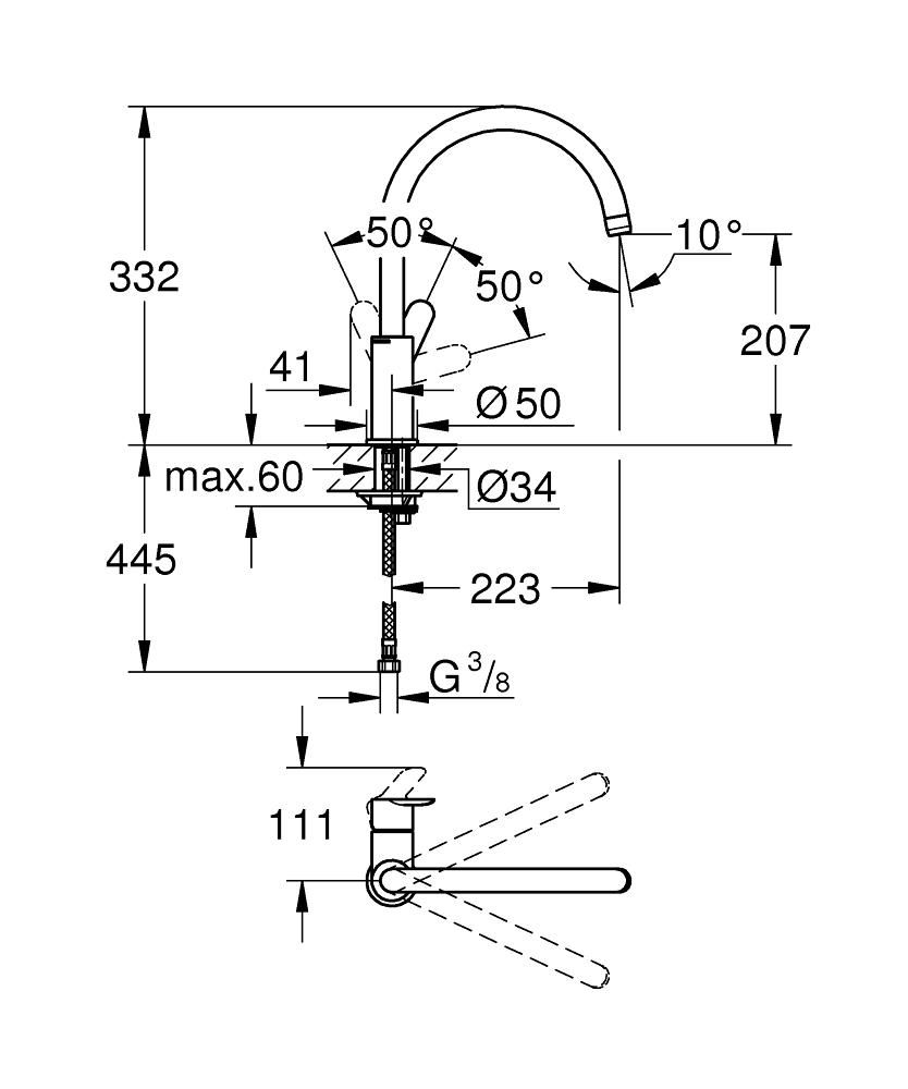 BauEdge Einhand-Spültisch Armatur chrom - 2