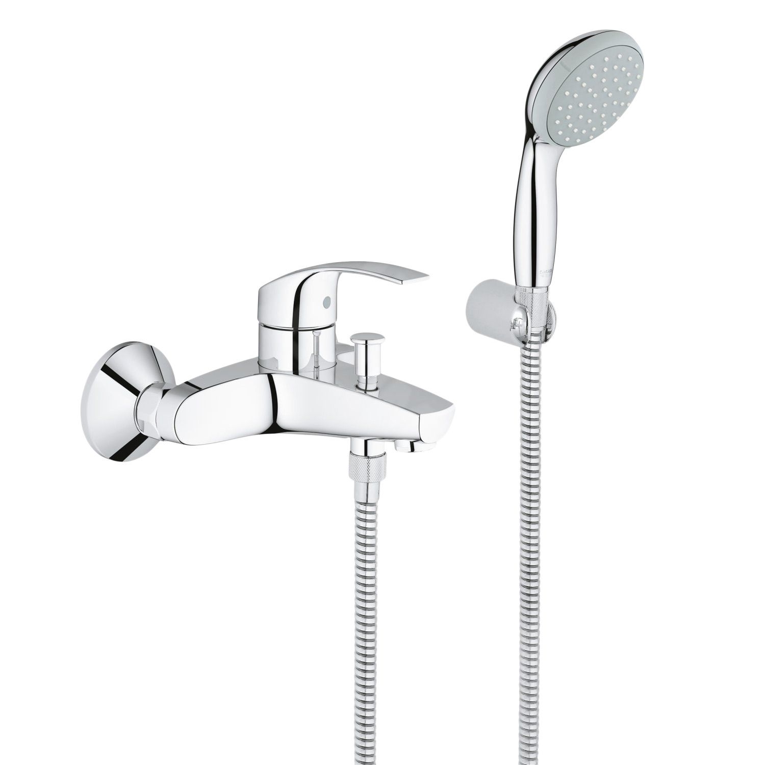 Eurosmart Wannenarmatur Aufputz mit Brauseset Tempesta