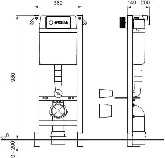 Excellent XT WC-Element Bauhöhe 98 cm - 2