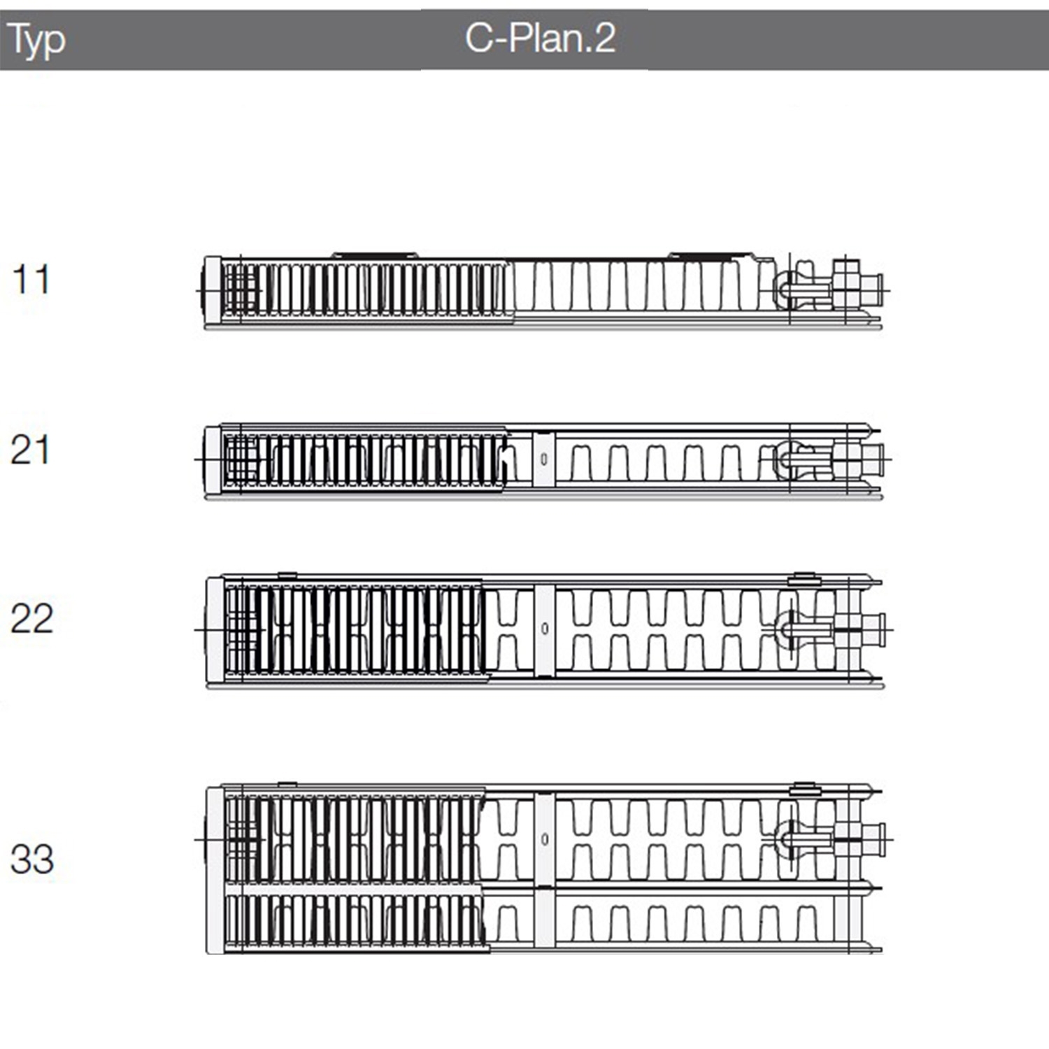 Logatrend VC-Plan.2  Ventilheizkörper Set 22-300-1000 mm weiß inkl. BMSplus Schnellkonsolen und Blin