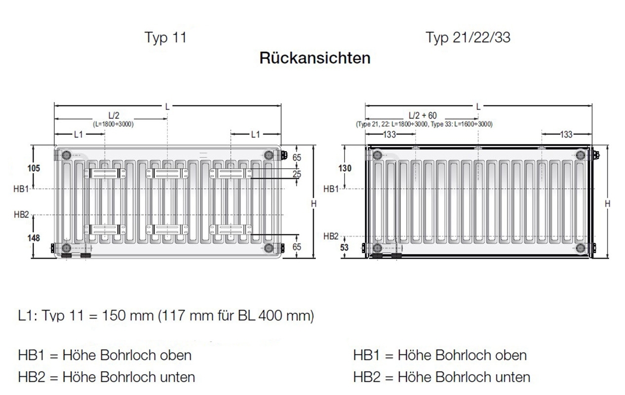 Logatrend C-Profil.2 Kompaktheizkörper Set inkl. Befestigung 22-300-1000