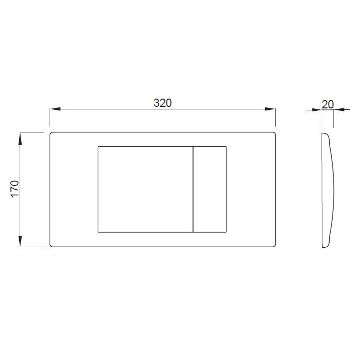 Betätigungsplatte Riva 2-Menge weiß - 2