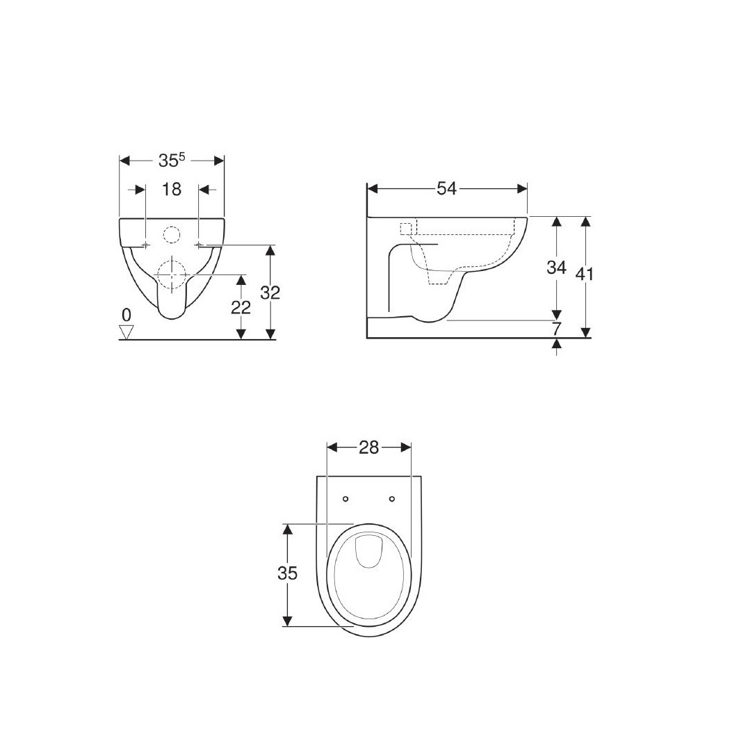 Renova Wand Tiefspül WC, weiß #203050000 - 3