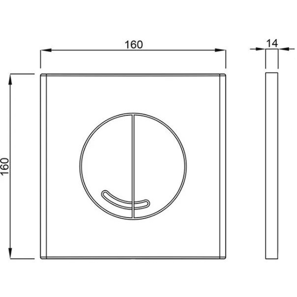 Argos DF (Veria Duo) Betätigungsplatte Pergamon für Spülkasten XS - 2