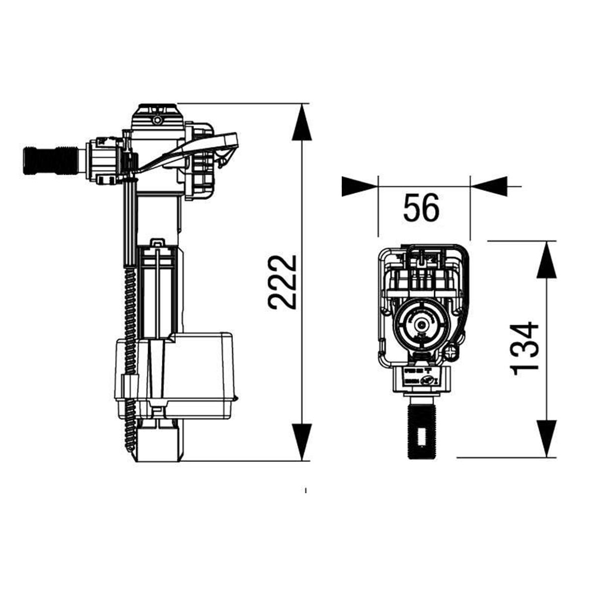 Unversal-Füllventil FV 3/8" 747 für Aufputz.- & Unterputz Spülkästen - 2