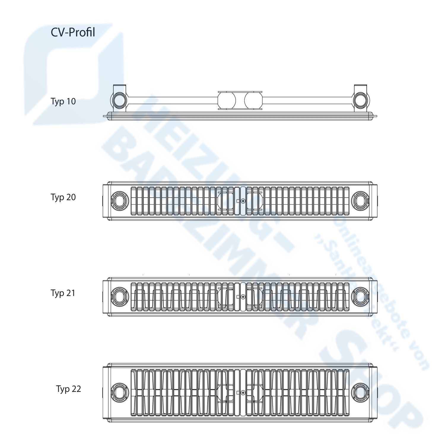CV-Profil Vertikalheizkörper 10-1400-300 - 4