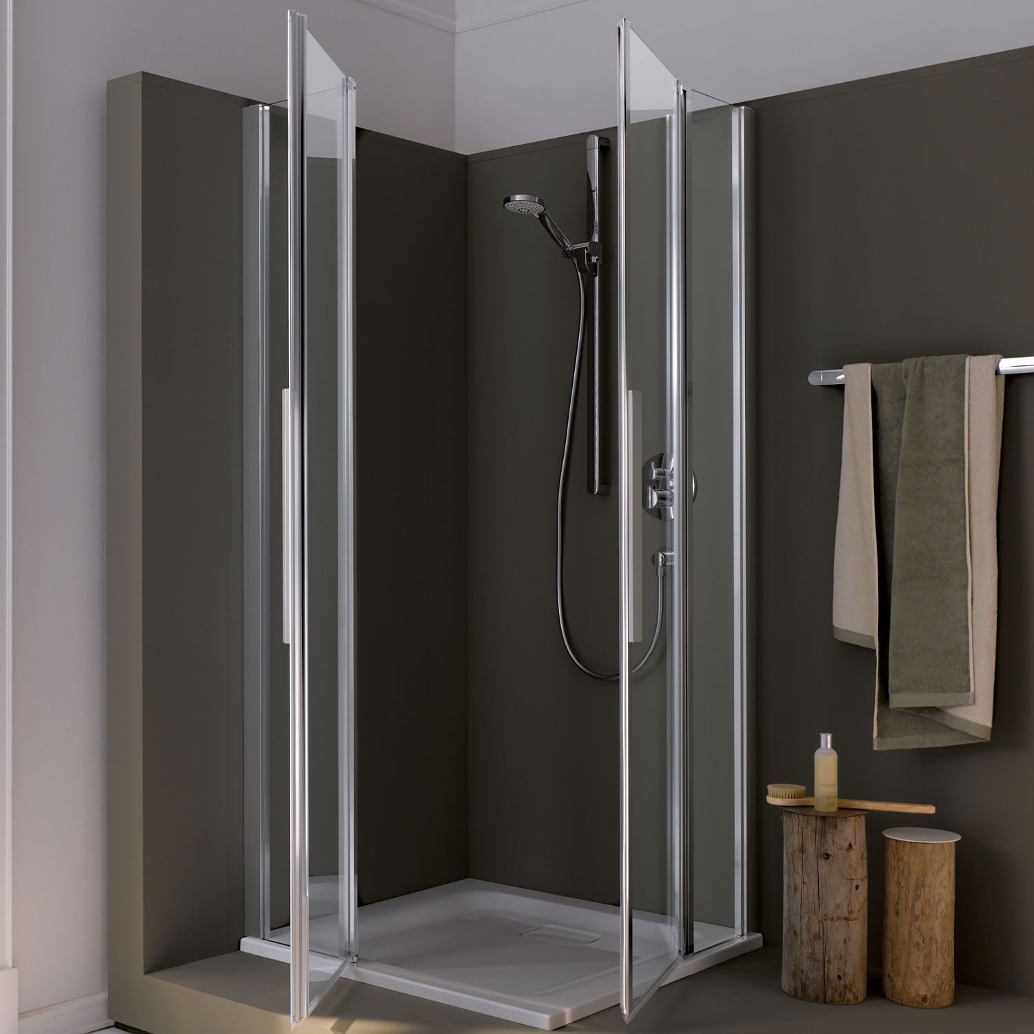 myDay Eckdusch-Pendeltür mit Festelement, Schenkel rechts 750 SMA ESG GP - 2