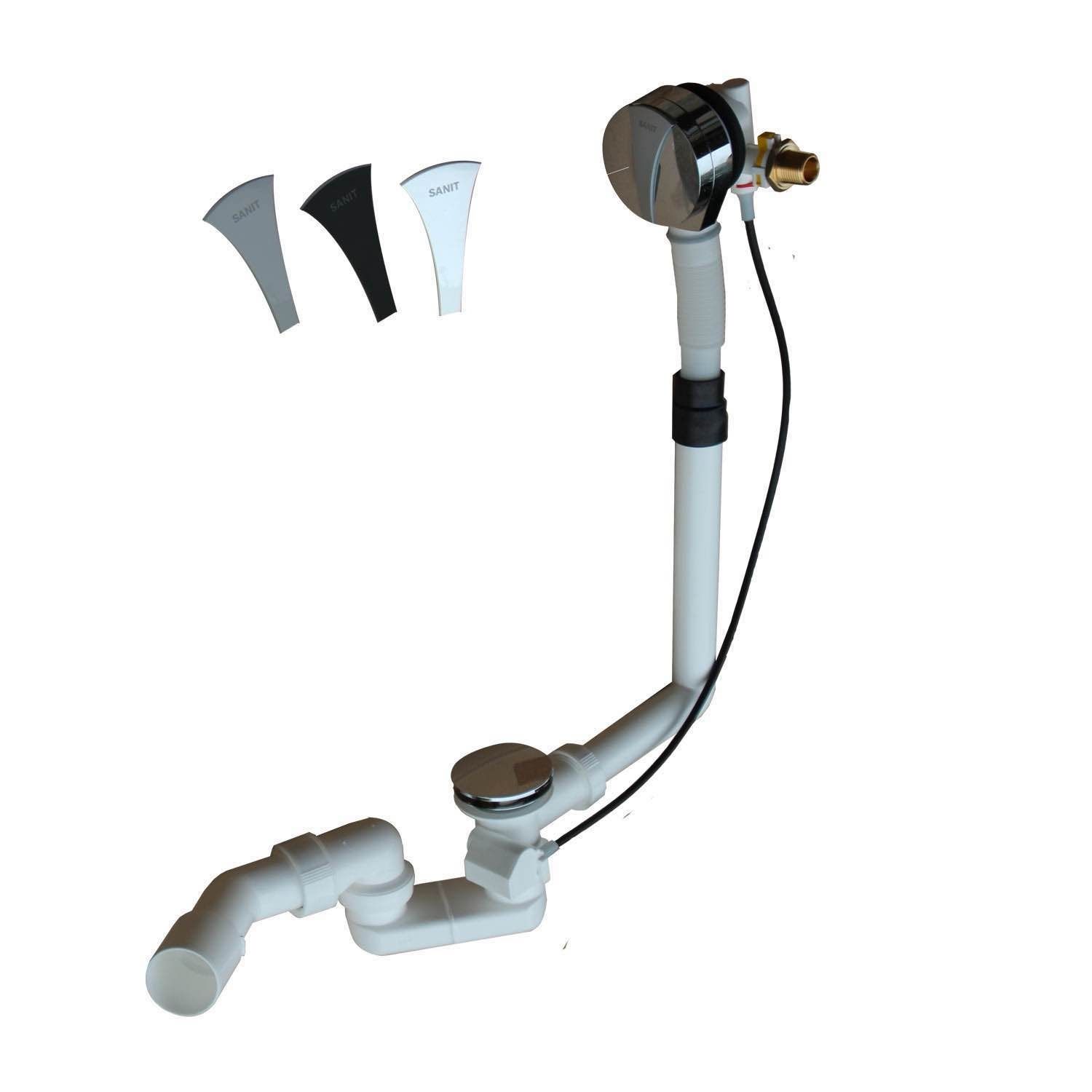 Rechteck Badewanne "T200" 180 x 80 cm mit Träger und Ab-/Über-/Einlaufgarnitur - 3