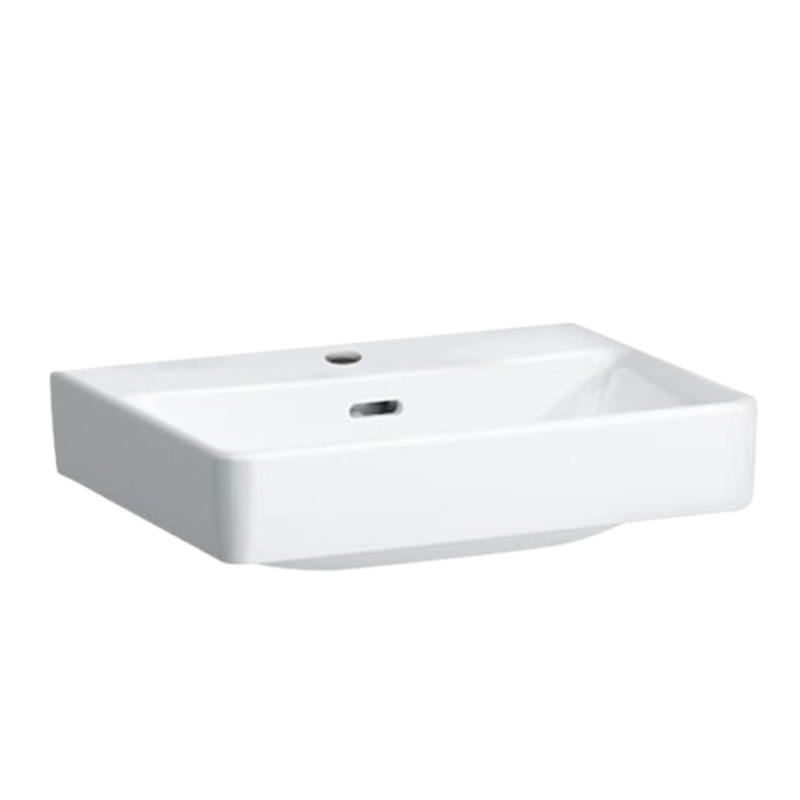Handwaschbecken PRO S 1 HL mit ÜL 450x340mm LCC weiß mit Clean Coat Beschichtung