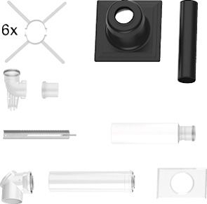 Abgaspaket GA-K Kunststoffabdeckung 10 m Abgasrohr Kunststoff DN80 f Schornstein - 2