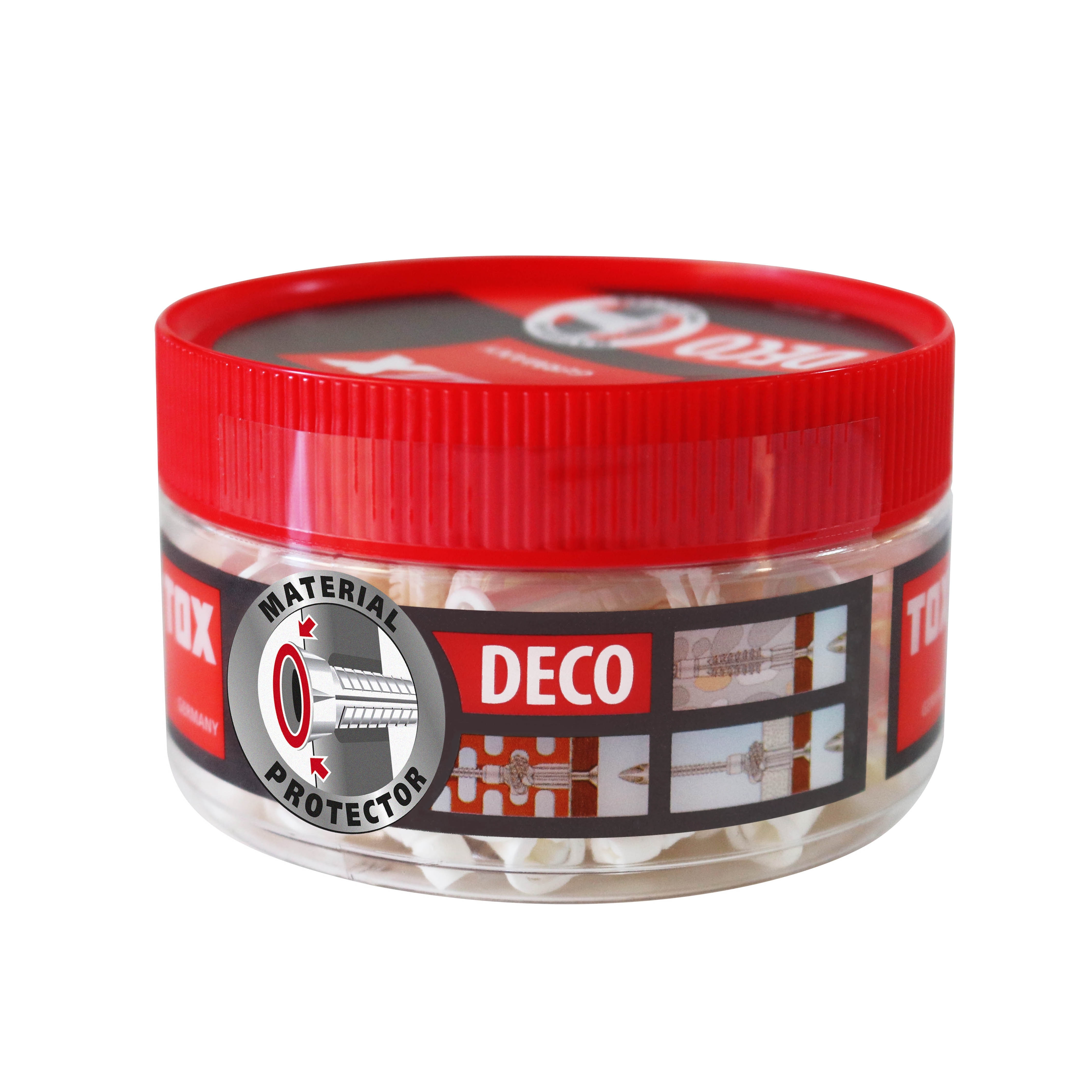 Allzweckdübel mit Kragen Deco 12x76 mm in Runddose - 1