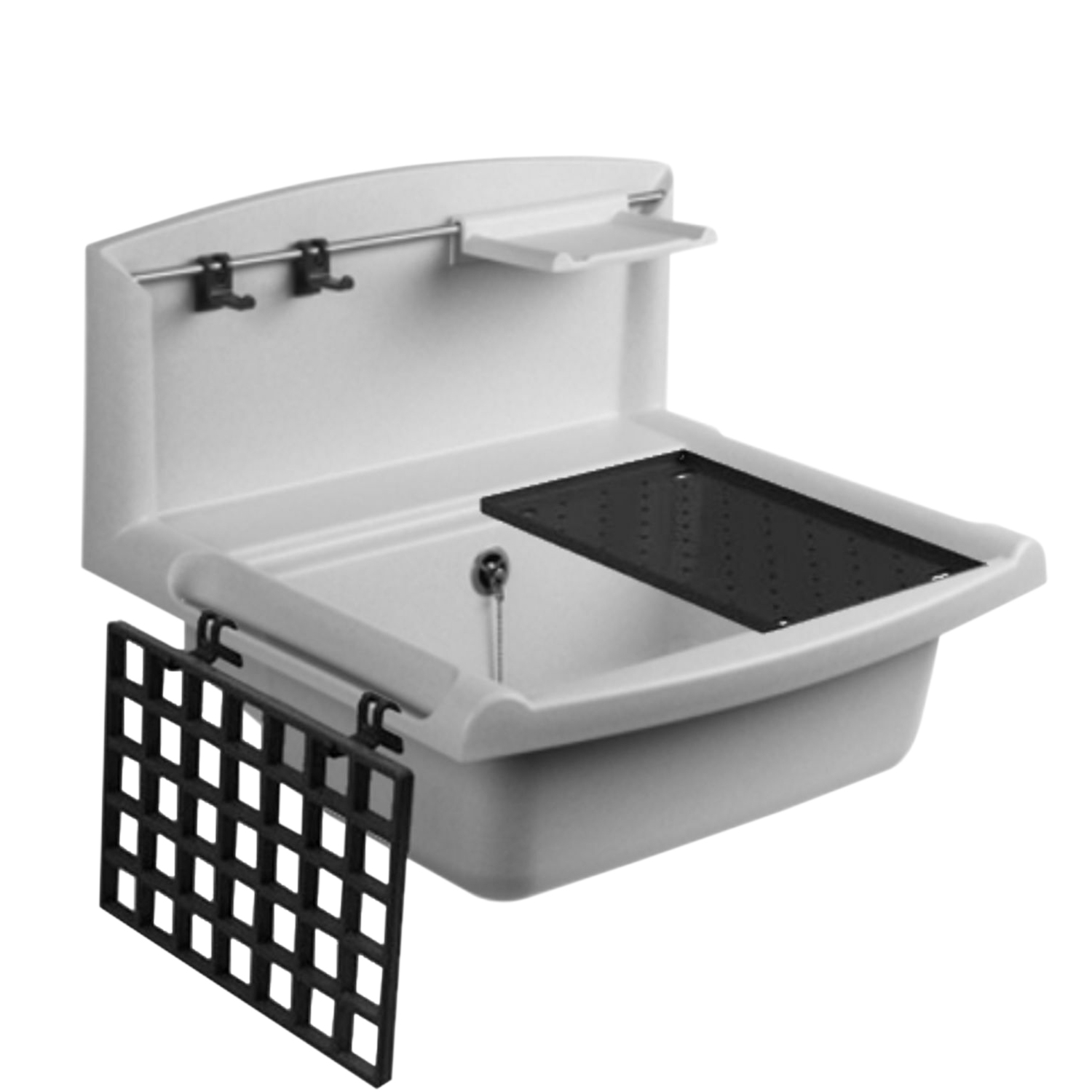 Funktionsbecken Kunststoff m. Ablauf, granit Ausgussbecken - 2