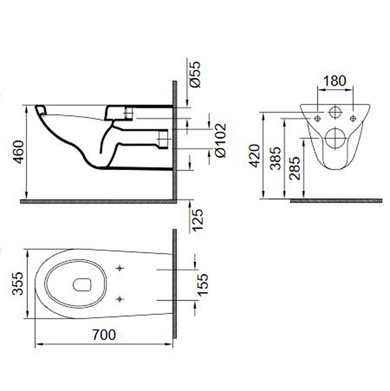 Medica Wand-WC weiß - 2