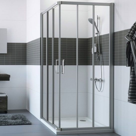 Duschabtrennung Classics 2 Gleittüreckeinstieg 3tlg. 100 cm WE ESG AP - 1