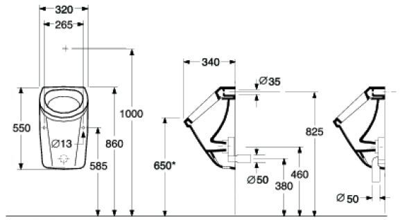 Urinal mit verdecktem Zulauf "Saval 2.0" - 2