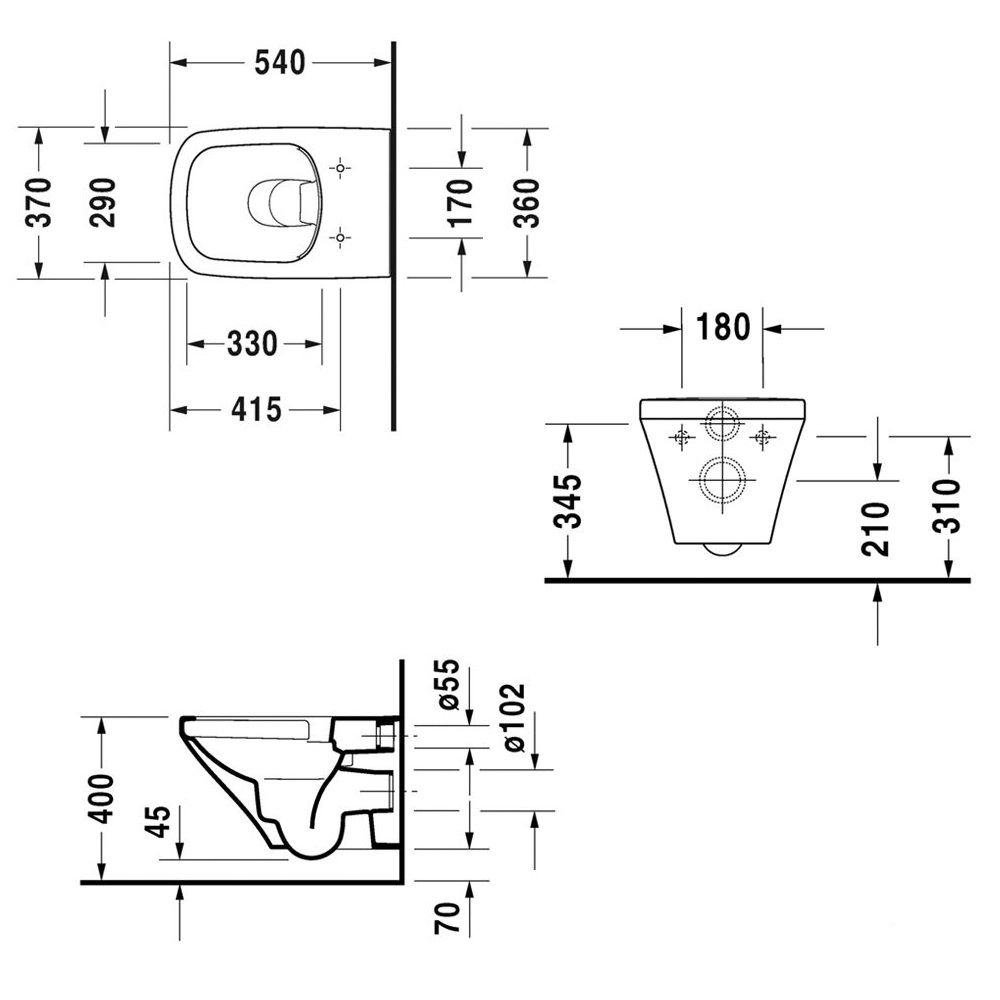 Durastyle Wand Tiefspül WC spülrandlos inkl. Sitz Absenkautomatik - 3