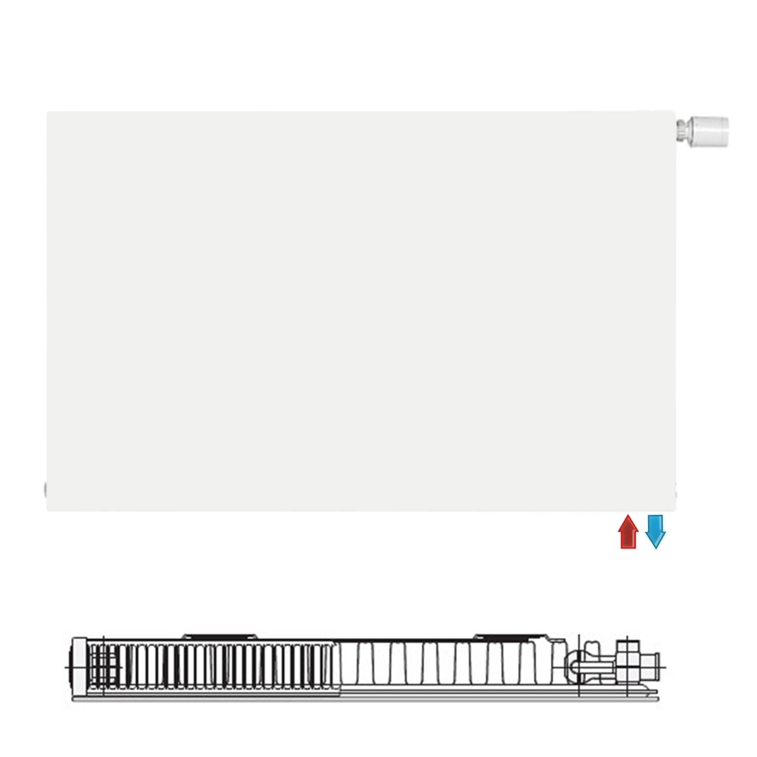 Logatrend VC-Plan.2  Ventilheizkörper Set 11-500-400 mm weiß inkl. BMSplus Schnellkonsolen und Blind - 1