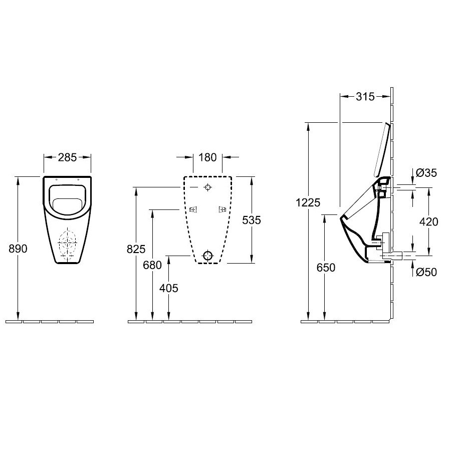 Subway Urinal für Deckel mit CeramicPlus - 2