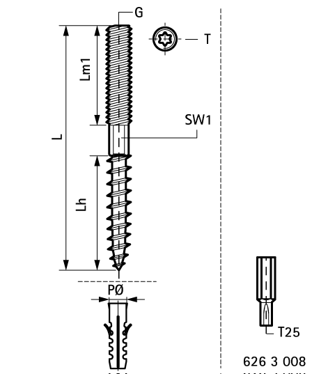 Stockschraube M10 Länge 60 mm - 2