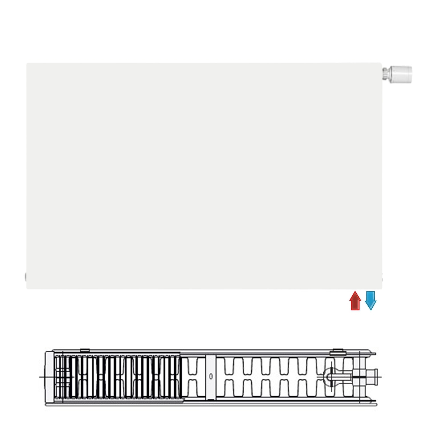Logatrend VC-Plan.2  Ventilheizkörper Set 22-300-1000 mm weiß inkl. BMSplus Schnellkonsolen und Blin