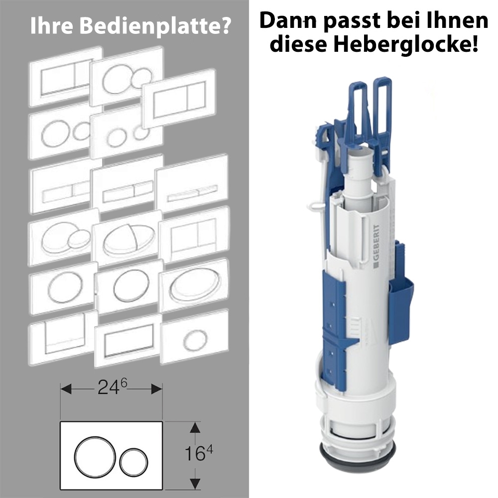 Heberglocke Typ 212, komplett für Sigma, Delta und UP300 Spülkasten