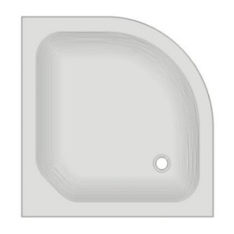 Viertelkreis Duschwanne KSB 21, 80x80x13, weiß R=500 - 1