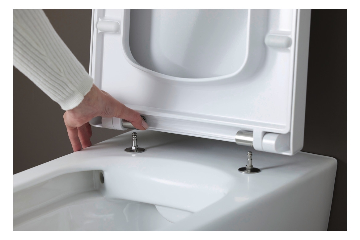 ME by STARCK Wand WC-Set, inkl. WC-Sitz, WonderGliss weiß, Spülrandlos (rimless )
