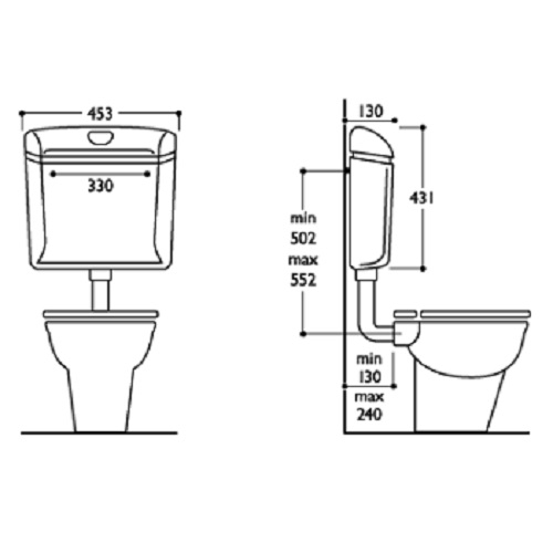 Aufputz Spülkasten 1070 bali-braun - 2
