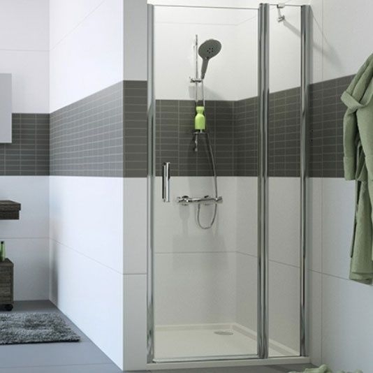 Duschabtrennung Classics 2 Schwingtür m. festem Segment 90cm ESG SM - 1