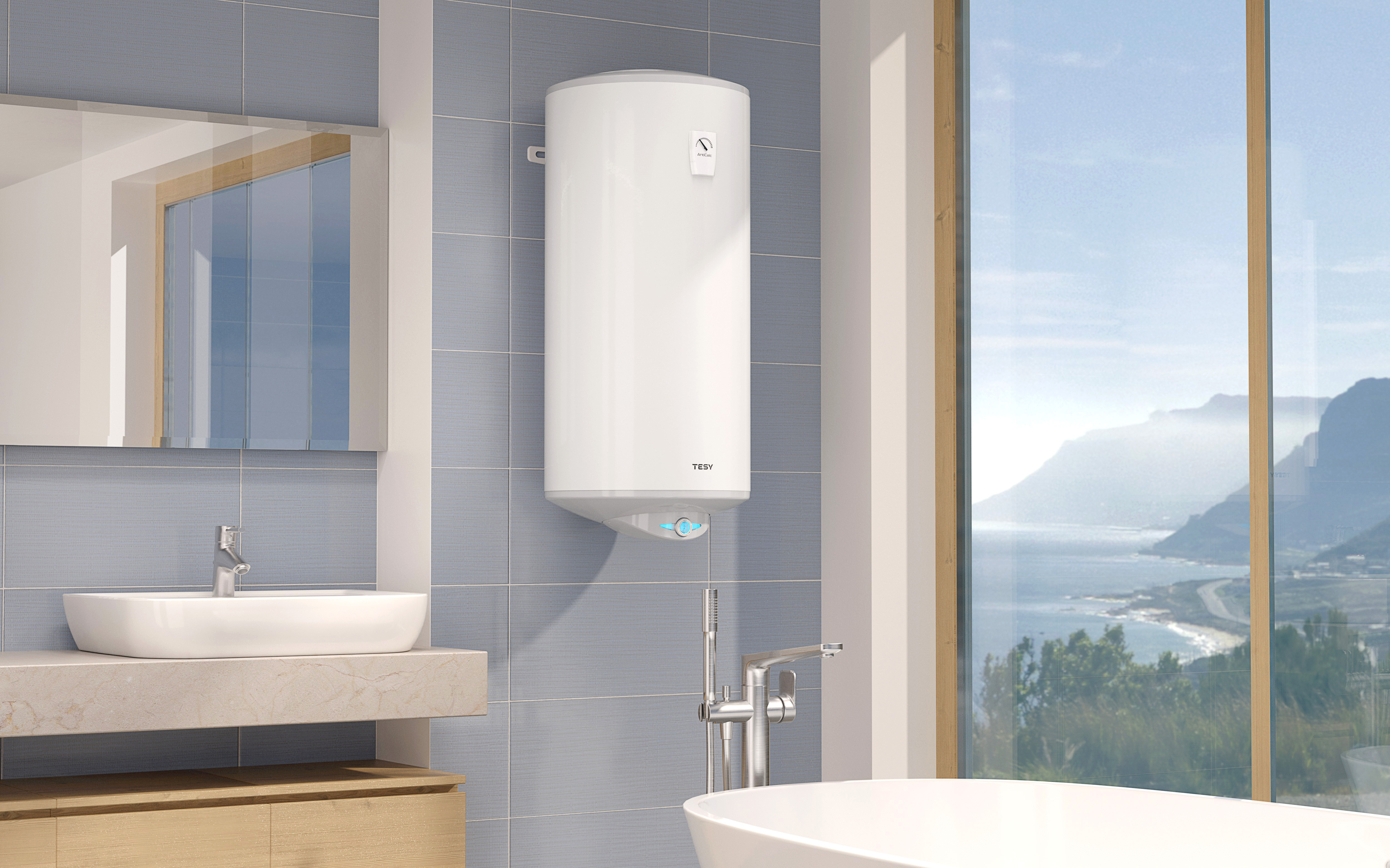 TESY Anticalc Boiler in Badezimmer Badezimmer Symbolbild mit TESY Anticalc Boiler