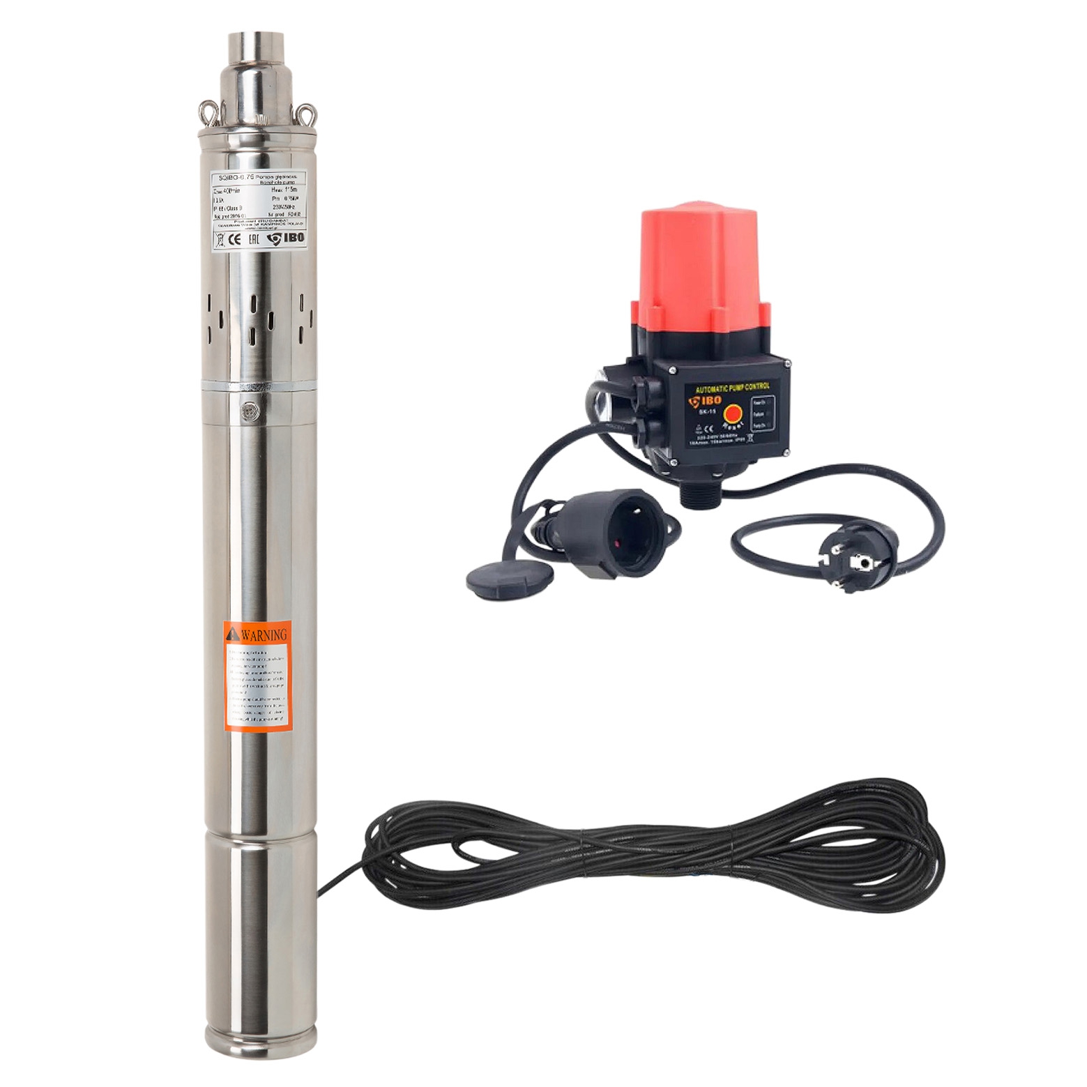 Tiefbrunnenpumpe 370 - 750 Watt inkl. elektrischer Zuleitung, Pumpensteuerung wählbar Tiefbrunnenpumpe 370 - 750 Watt inkl. elektrischer Zuleitung, Pumpensteuerung wählbar