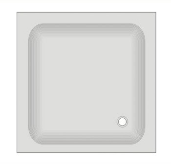 Duschwanne KSB 12 90x90x14 cm weiß, Ablauf - 1