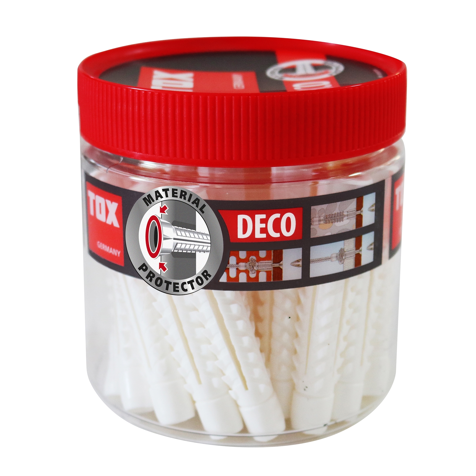 Allzweckdübel mit Kragen Deco 8x49 mm in Runddose - 1