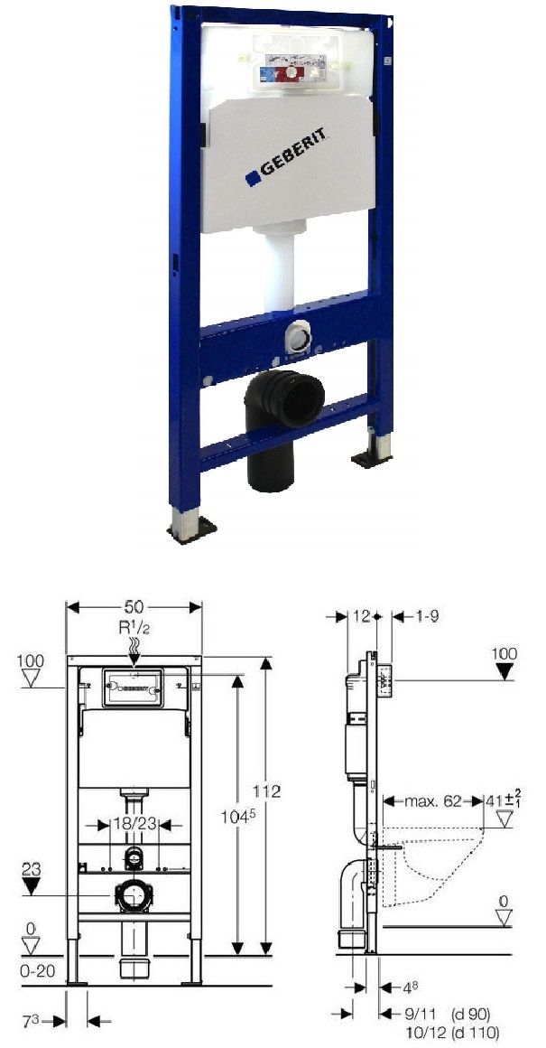 WC-Set Duofix Basic Vorwandelement mit Tiefspül WC, Delta 35, WC Sitz - 2